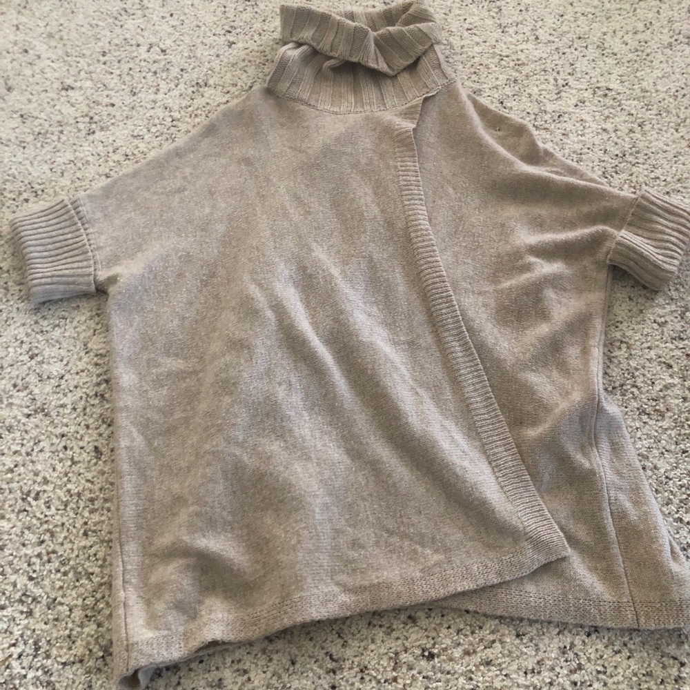 Open front turtleneck poncho